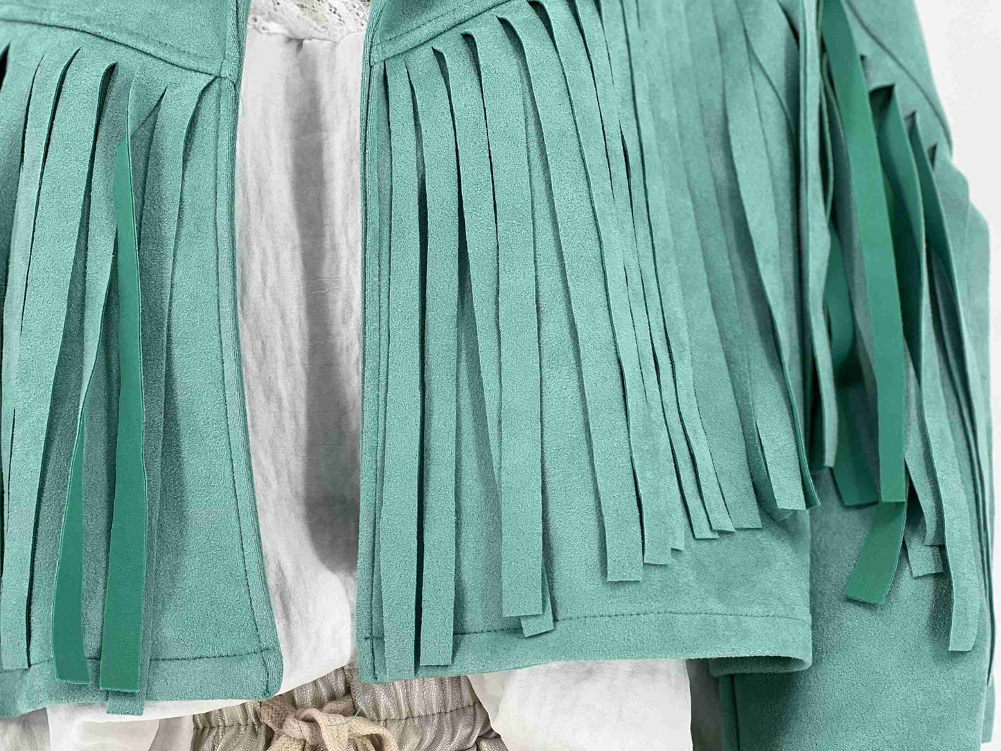 fringe jasje aqua/mint