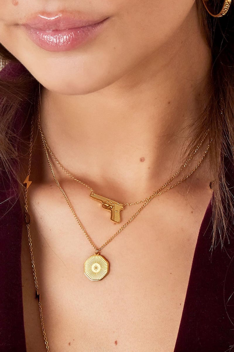 roestvrij stalen pistoolvormige hanger ketting