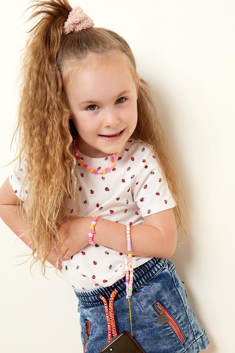 Kinderen - Sterrennacht ketting - Moeder-dochter collectie Rosé polymer clay