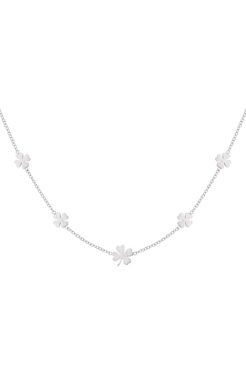 Ketting 5 klavertjes Goud kleur Stainless Steel