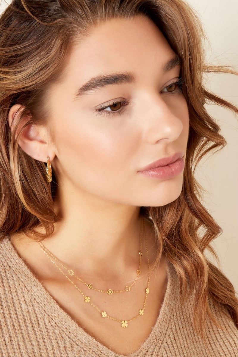 Ketting met figuurtjes Zilver Stainless Steel