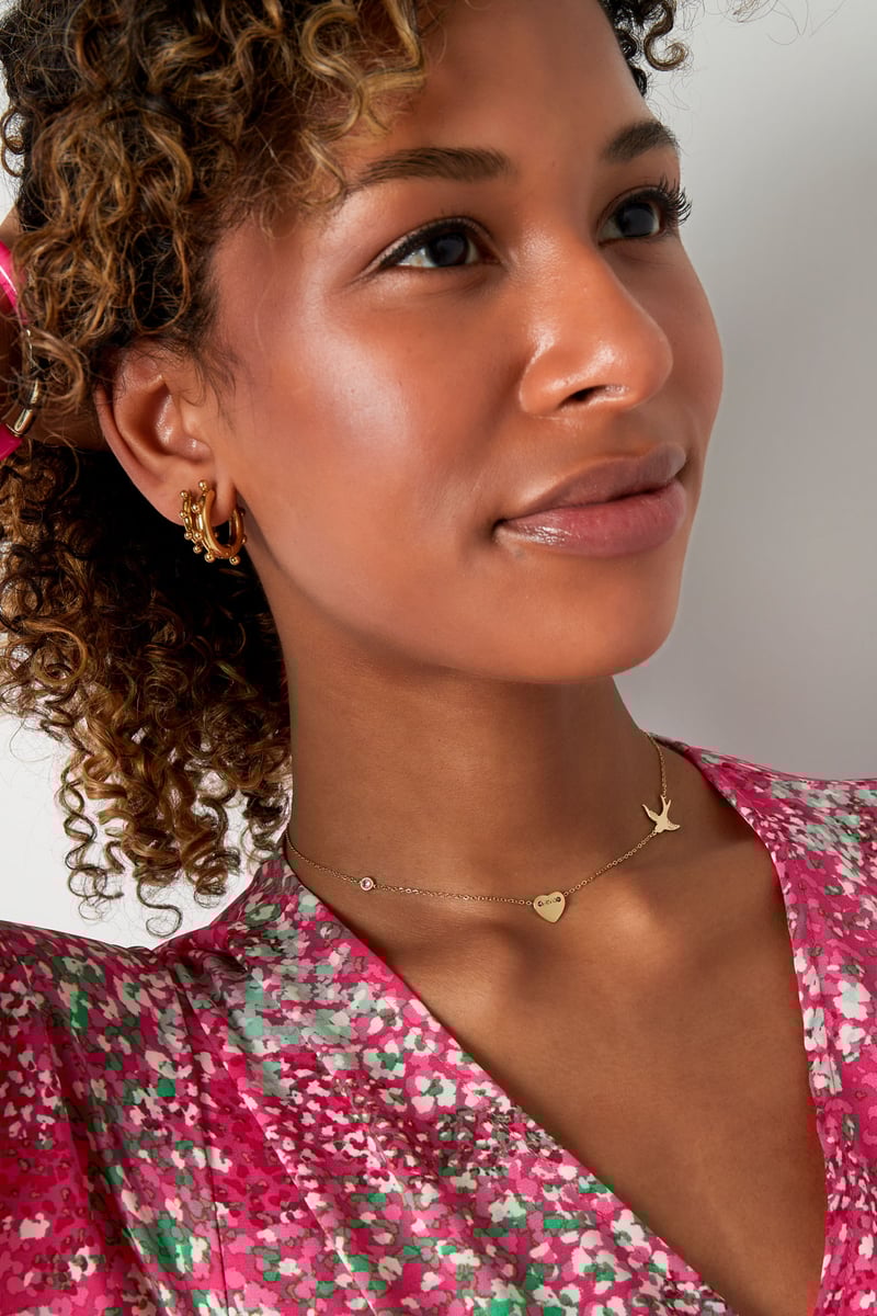 Ketting 3 bedels - Goud kleur Stainless Steel