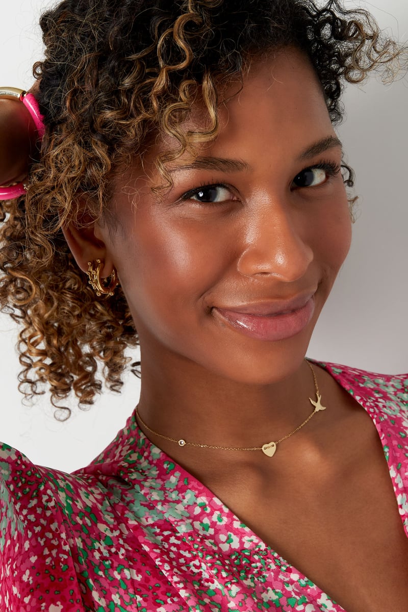 Ketting 3 bedels - Goud kleur Stainless Steel