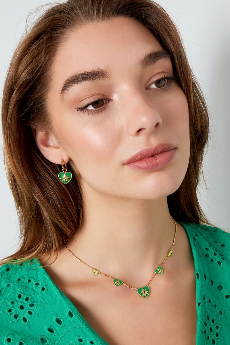 ketting 5 hartjes wit