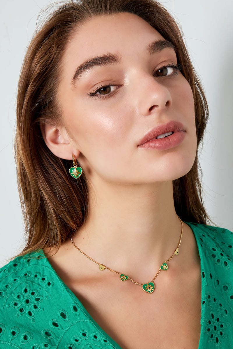 ketting 5 hartjes wit