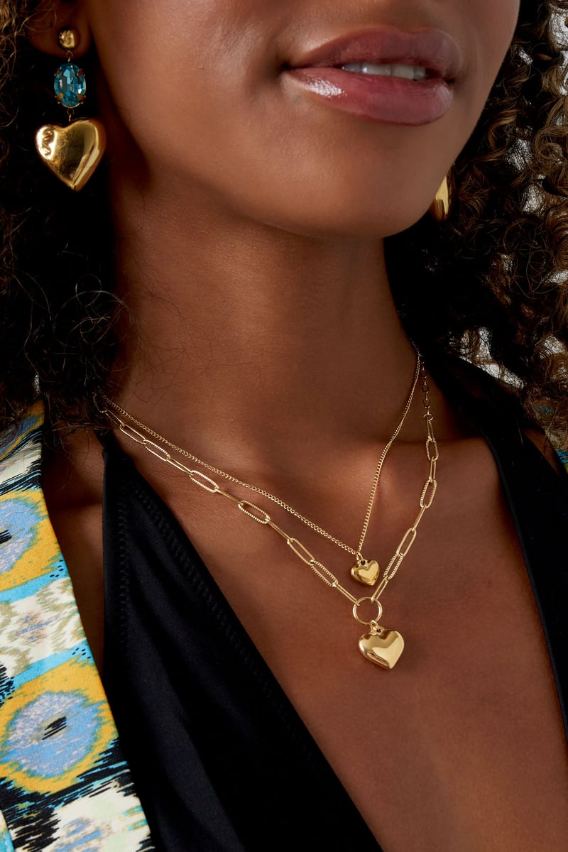 dubbele schakelketting met hartjes