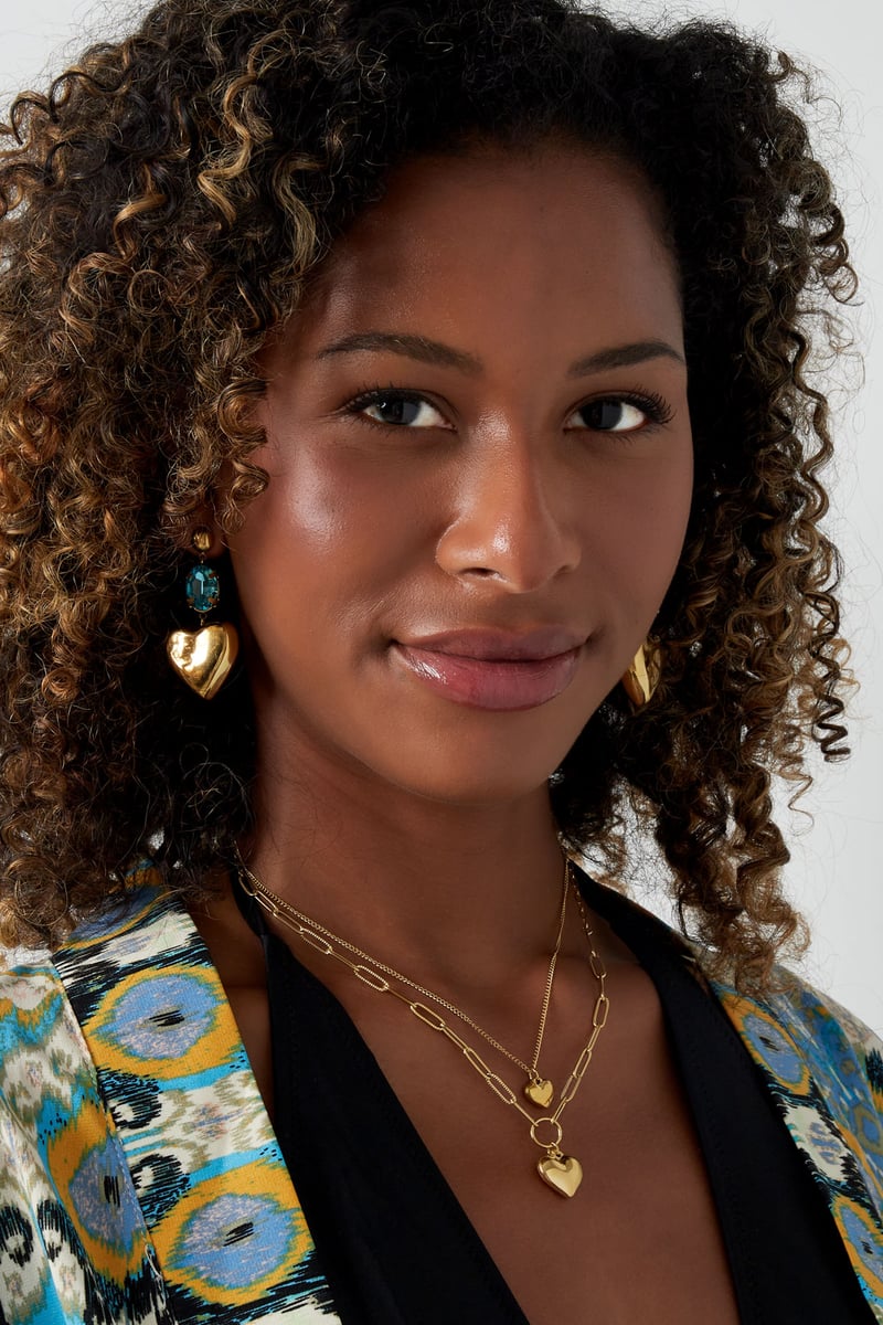 dubbele schakelketting met hartjes