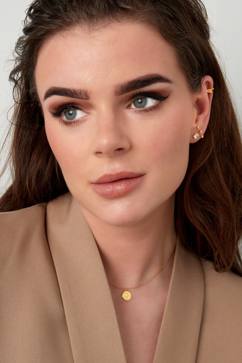 Ketting bedel met steentjes - 925 zilver