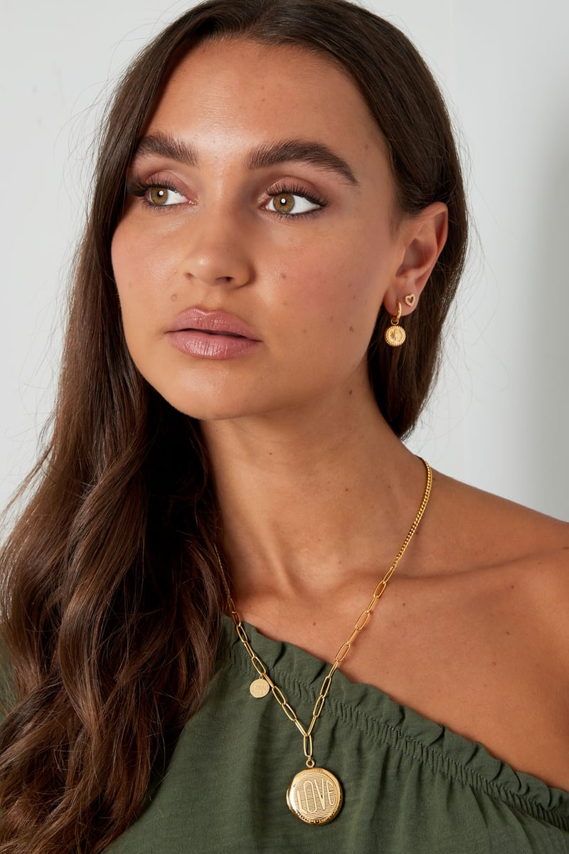 schakelketting ronde coin & good luck