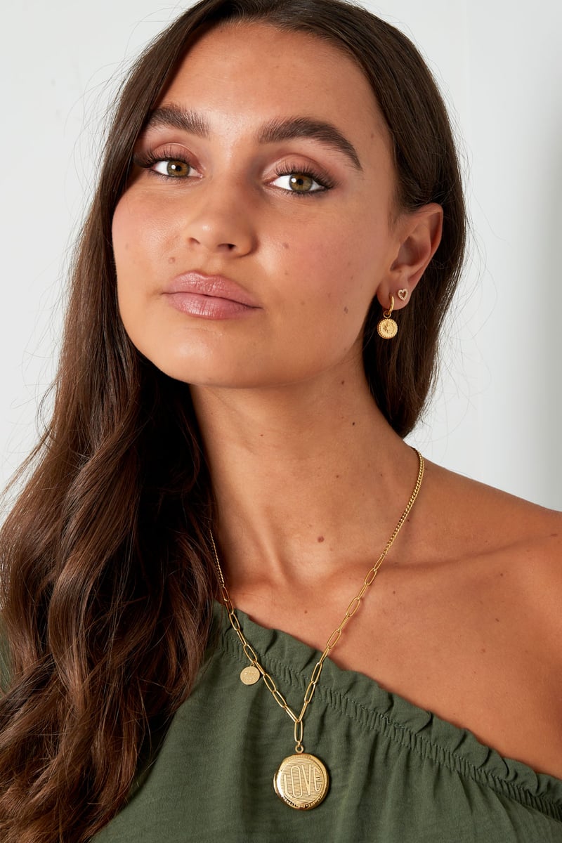 schakelketting ronde coin & good luck