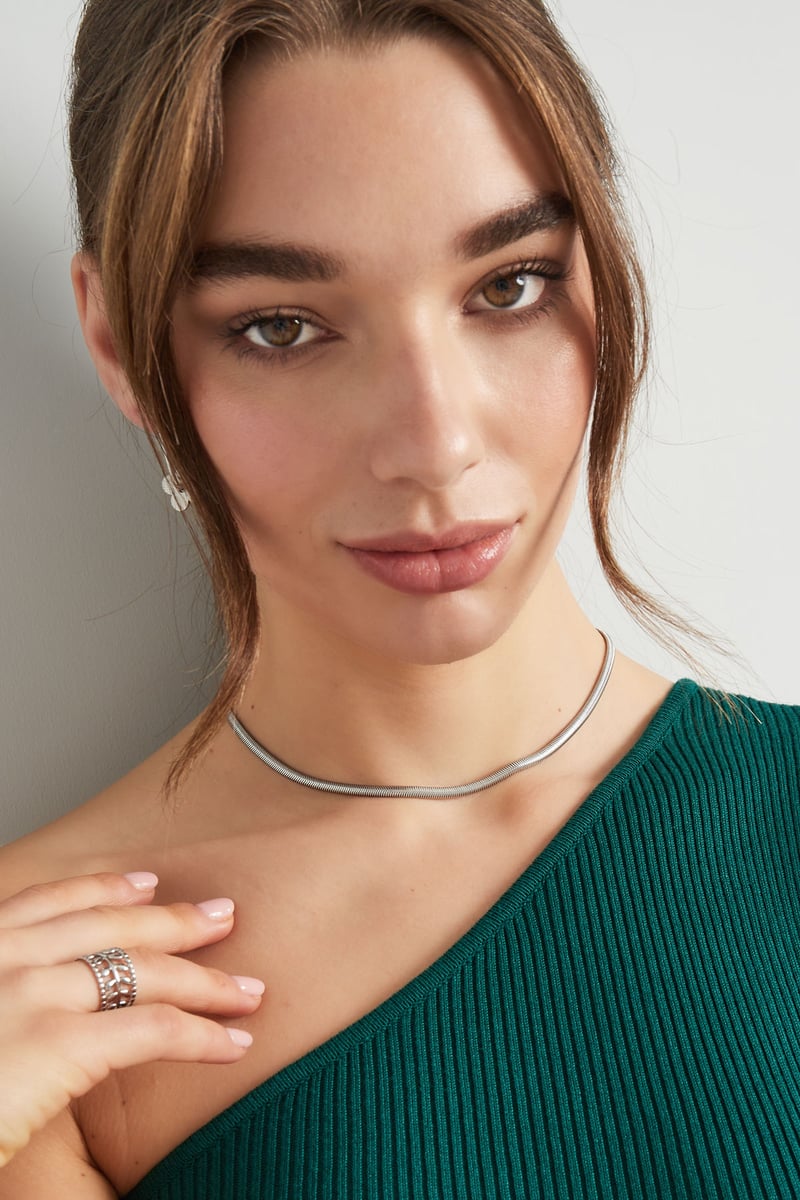 Ketting plat met print - Goud kleur-4.0MM