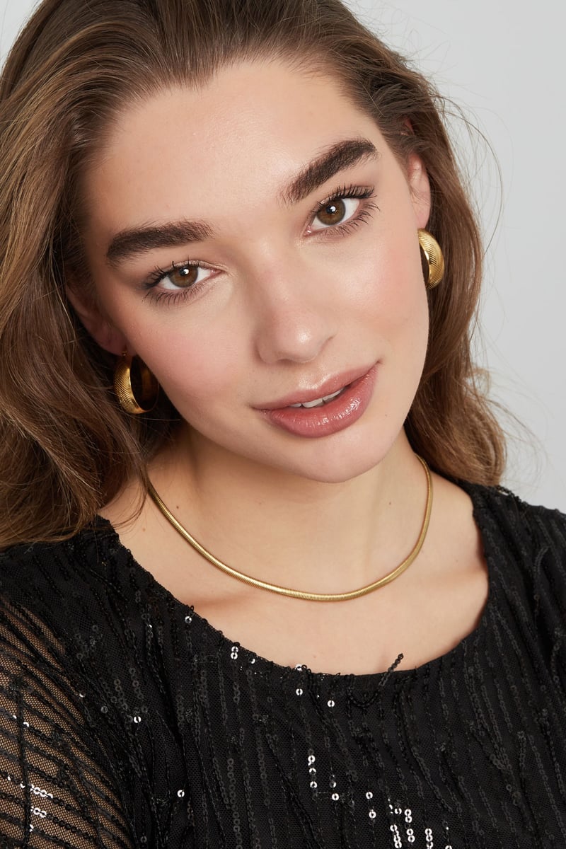 Ketting plat met print - Goud kleur-4.0MM