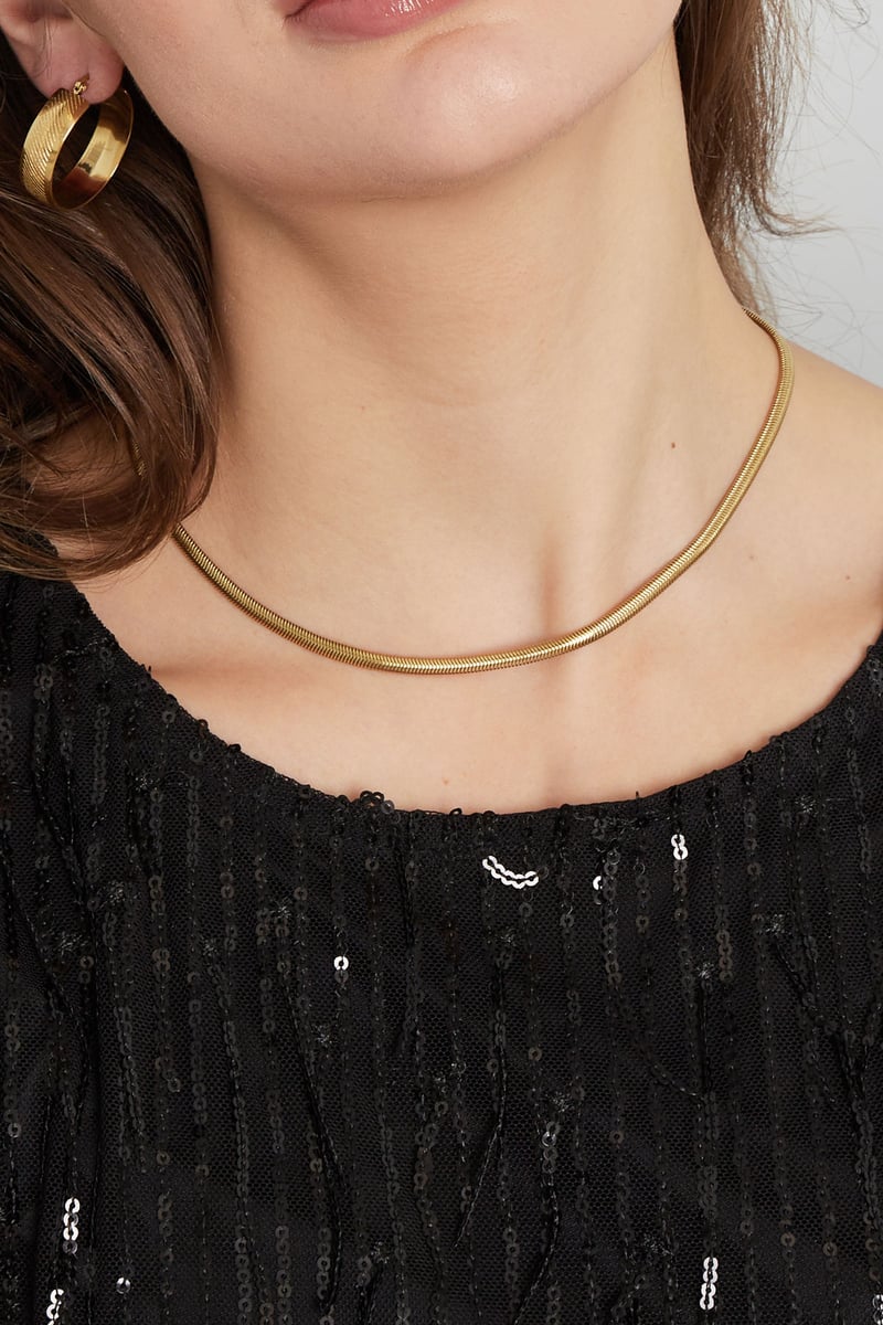 Ketting plat met print - Goud kleur-4.0MM