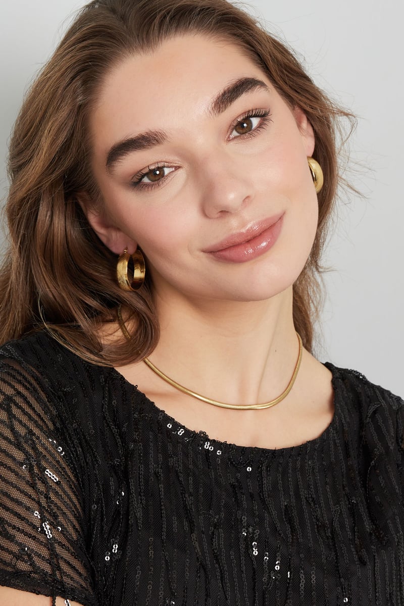 Ketting plat met print - Goud kleur-4.0MM