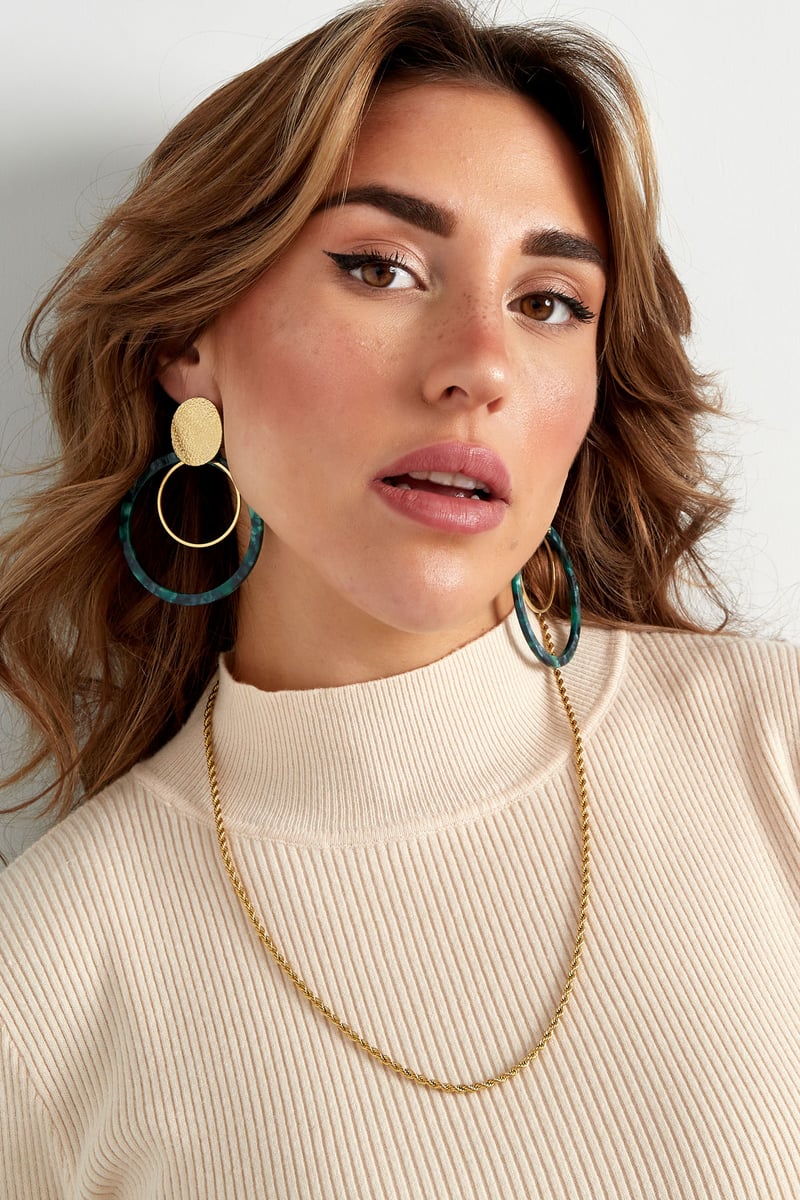 Unisex Roestvrijstalen Gedraaide Ketting 60CM - Goud kleur-3.0MM