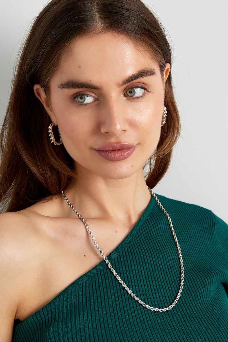 Unisex gedraaide ketting lang 60cm - Goud kleur-4.0MM