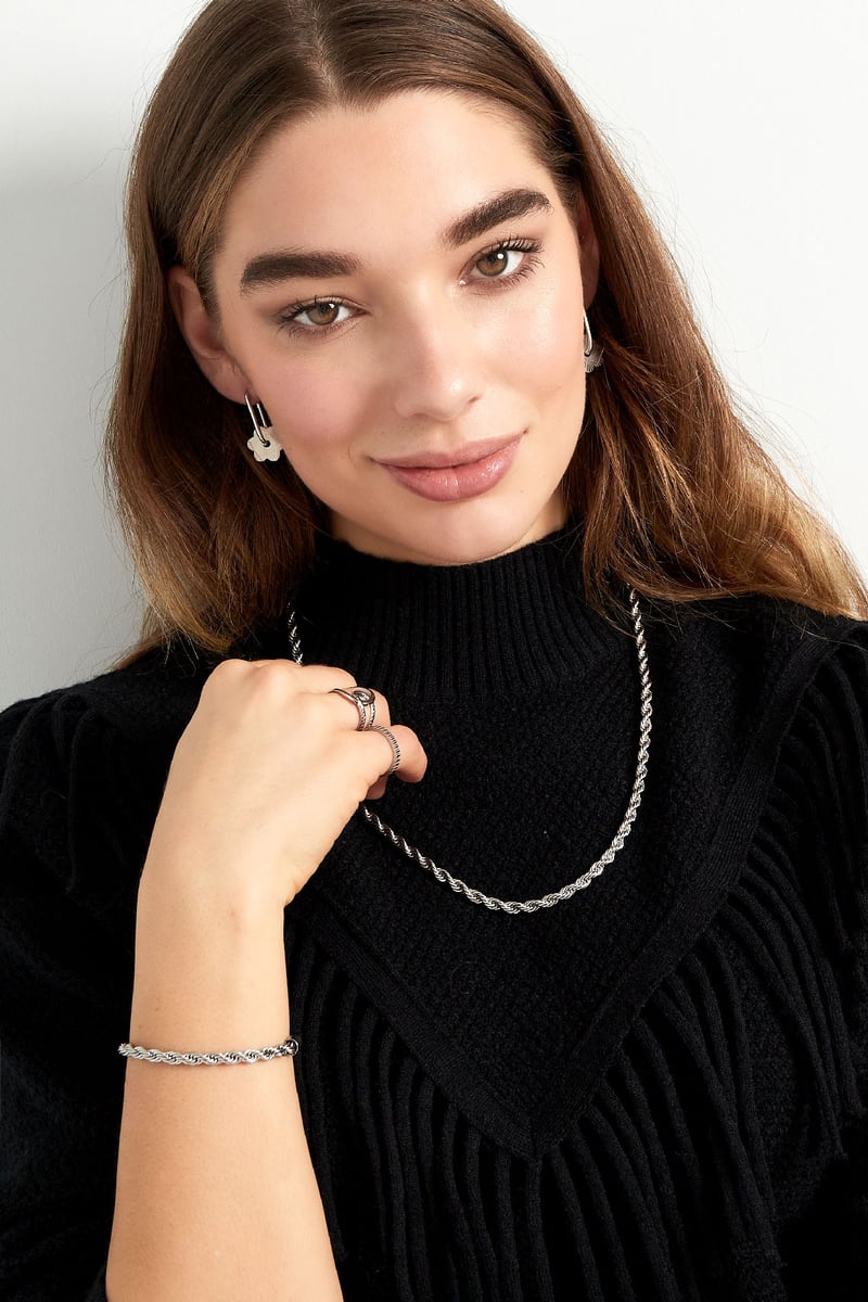 Unisex ketting dik gedraaid 60cm - Goud kleur-4.5MM