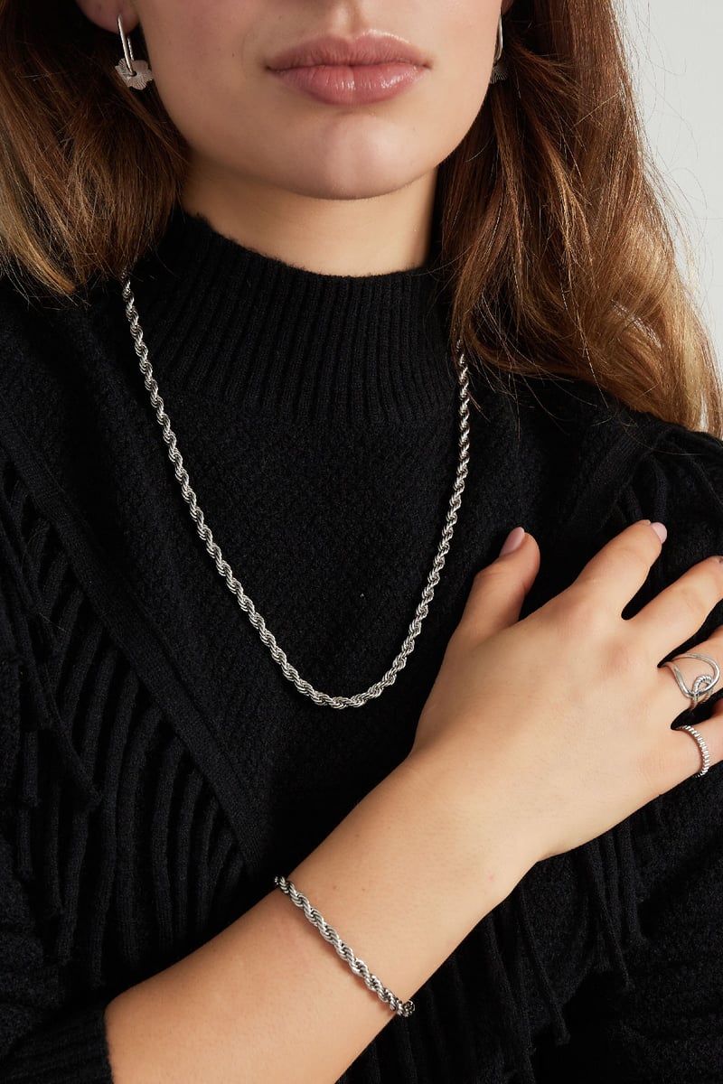 Unisex ketting dik gedraaid 60cm - Goud kleur-4.5MM