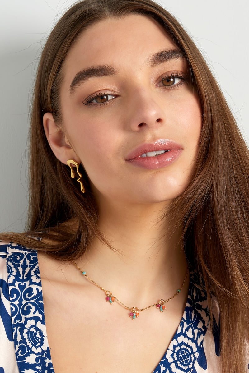 Ketting kleurrijke party - oranje roze