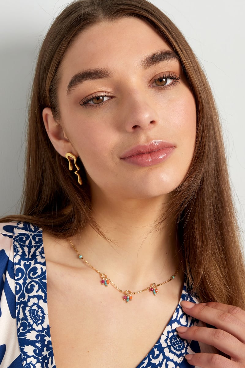 Ketting kleurrijke party - oranje roze