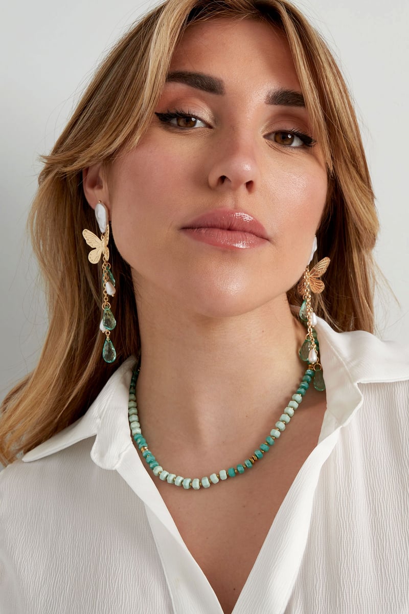 Ketting natuursteen all over - mint