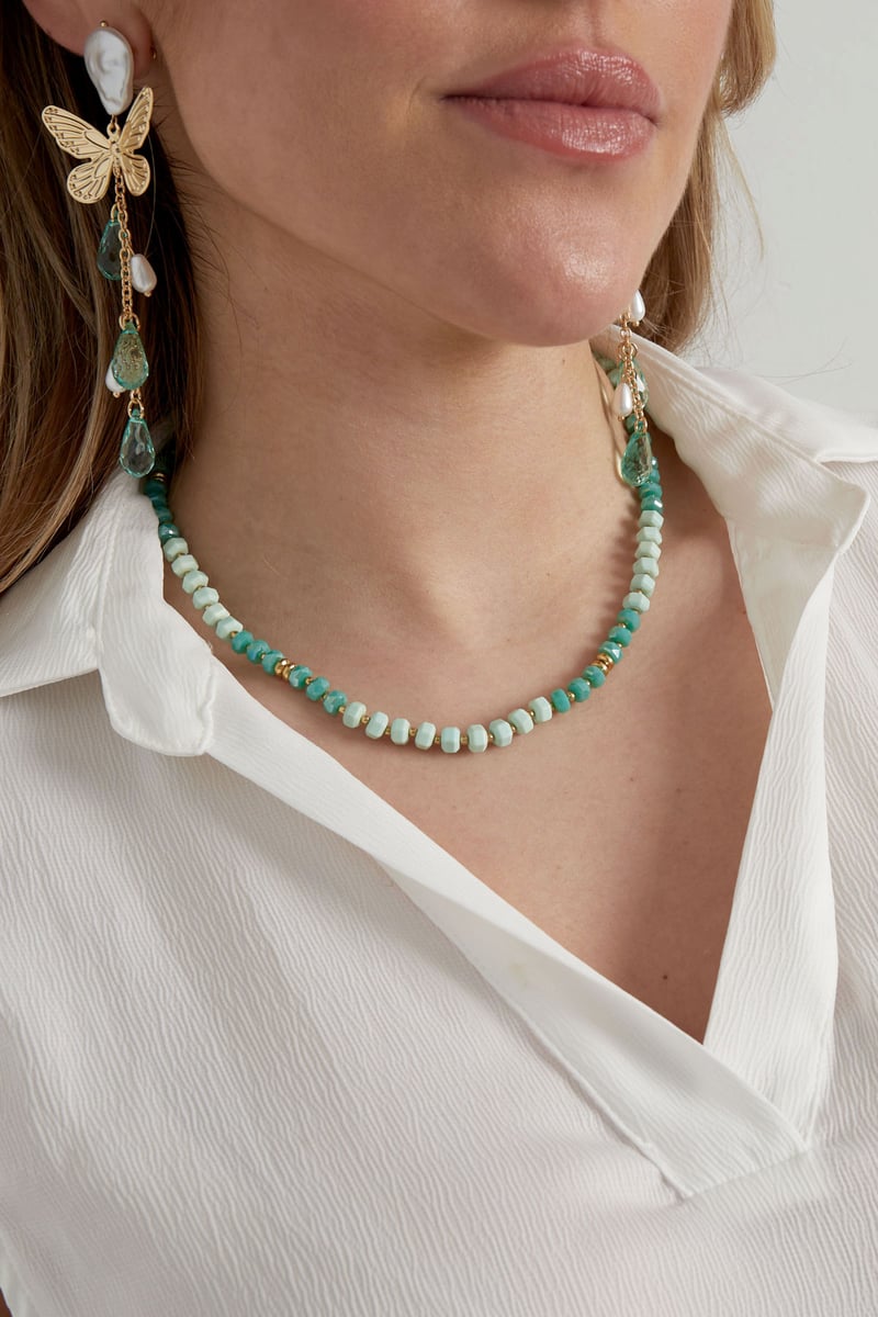 Ketting natuursteen all over - mint