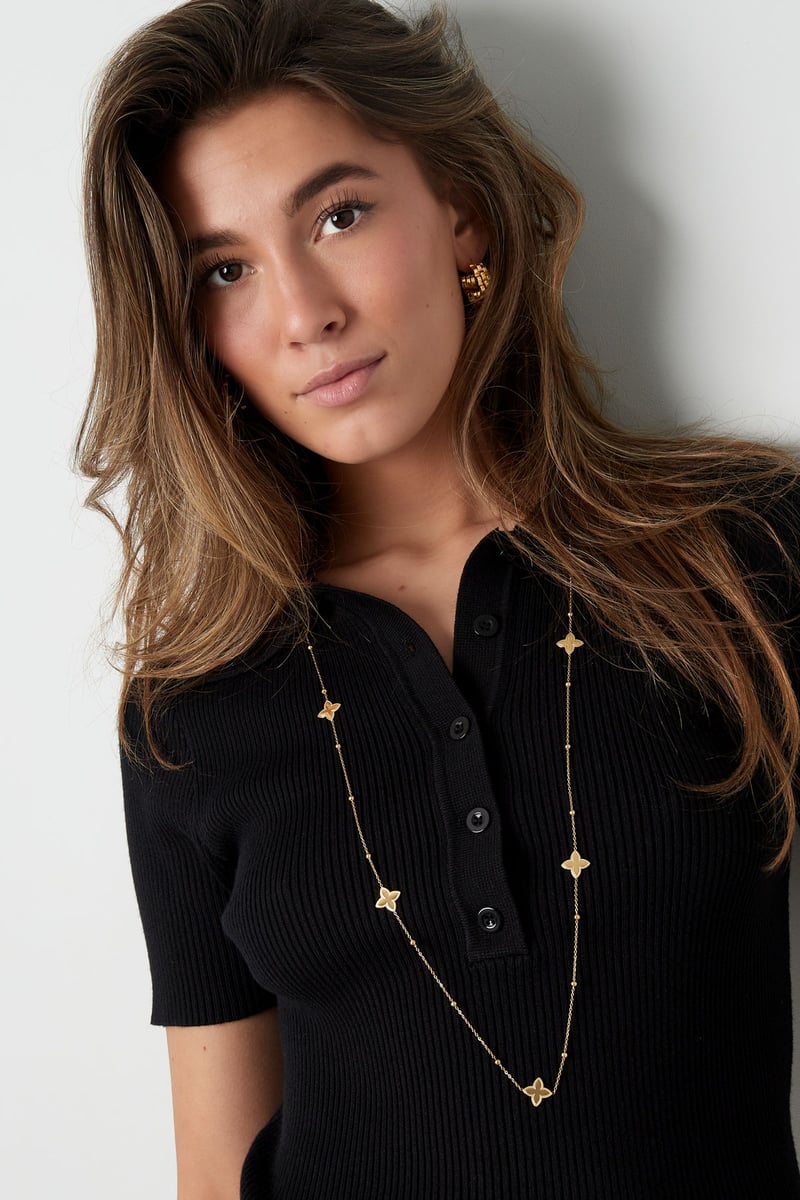 lange ketting met klaver bedels