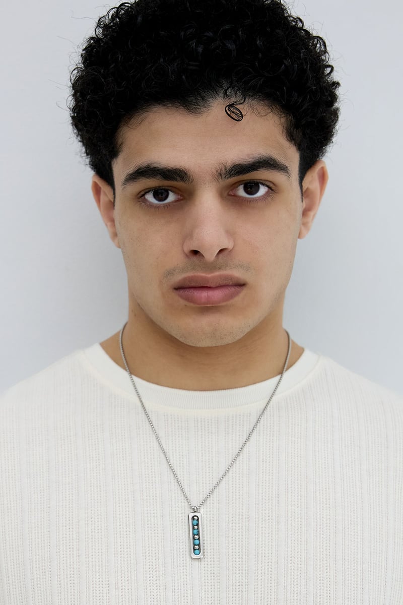 Mannen ketting met balletjes bedel - bruin 