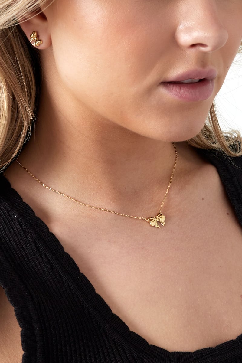 Thin chain with bow - silver