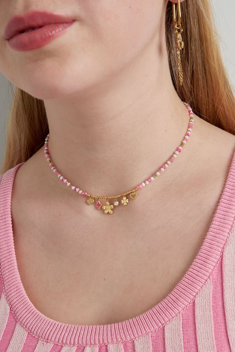 kleurrijke ketting summer lover - roze
