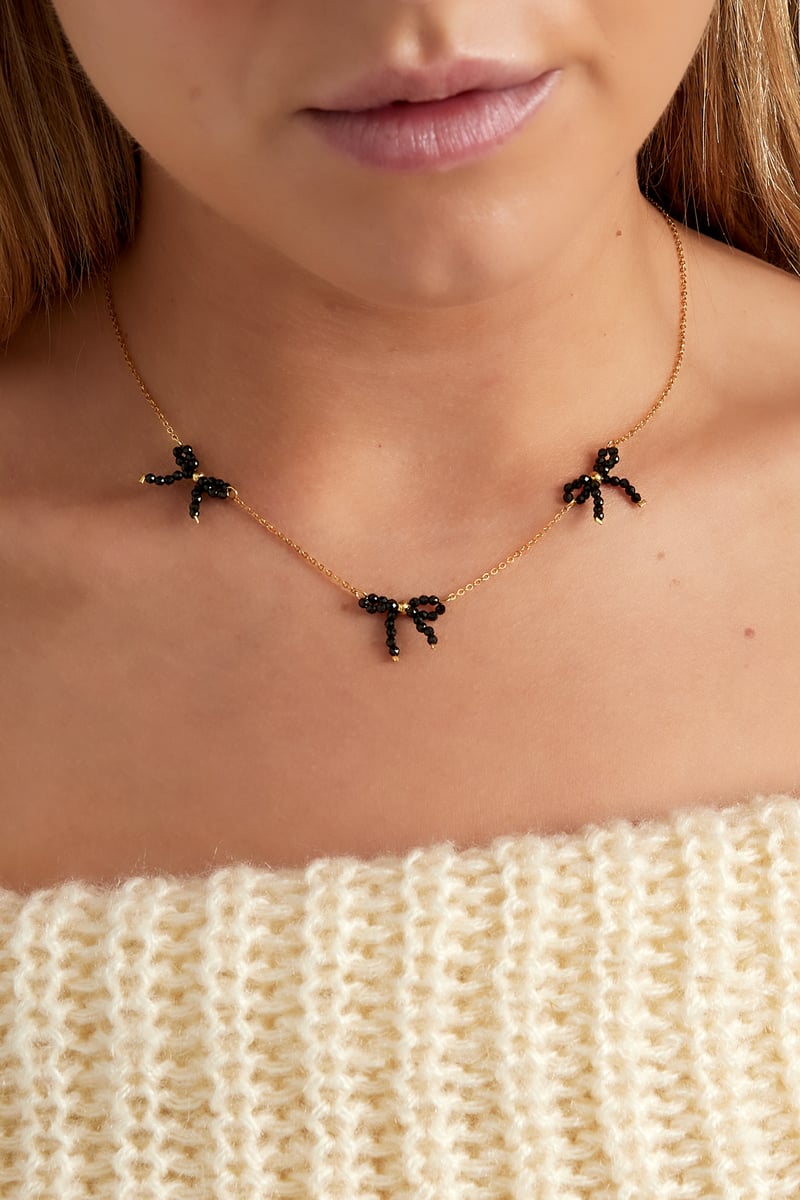 beaded bows ketting