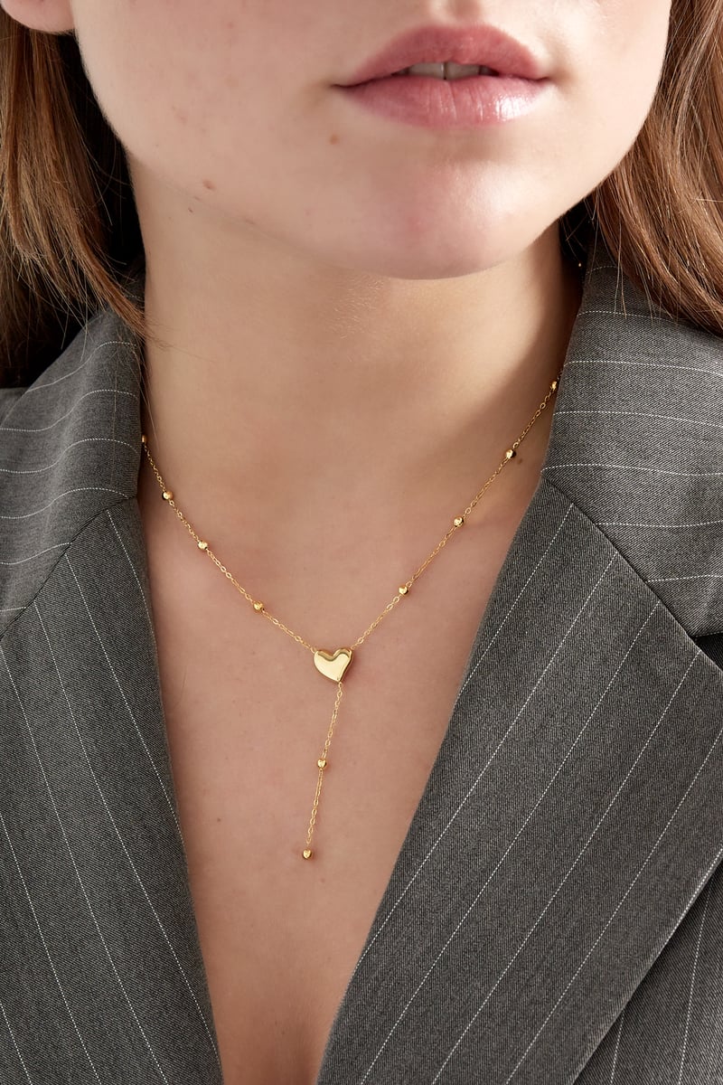 heart ketting met bolletjes