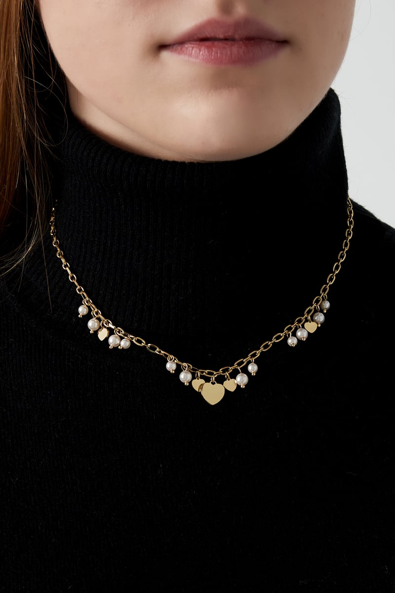 hearts & pearls ketting