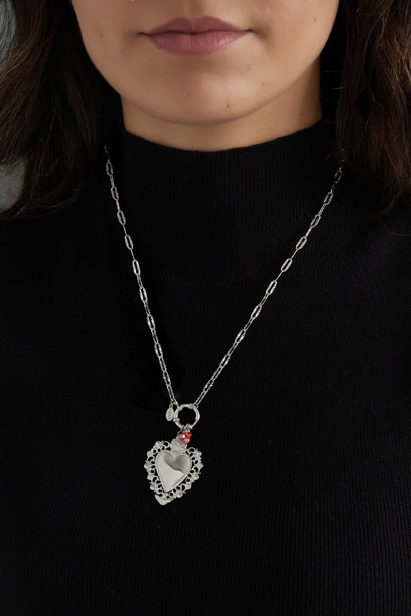 tropical heart charm necklace