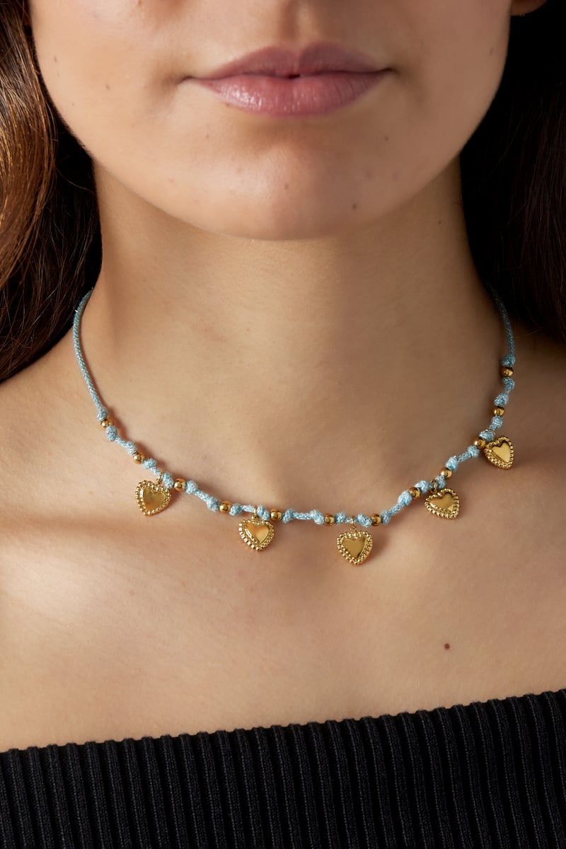 Cozy hearts ketting - Fuchsia