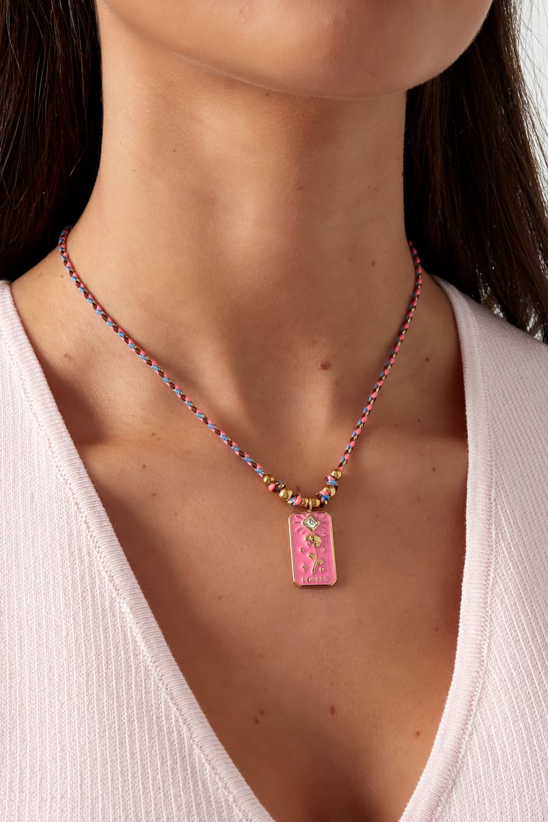 Ketting roses & roll - Fuchsia