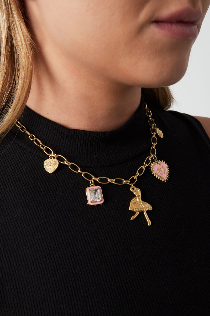 bedelketting colorful dancer - roze