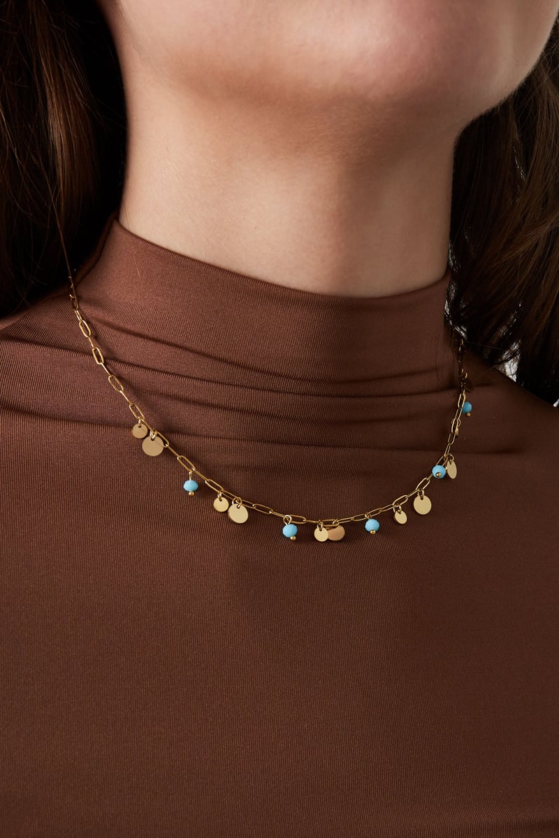 ketting mix van Goud kleur en rood - red