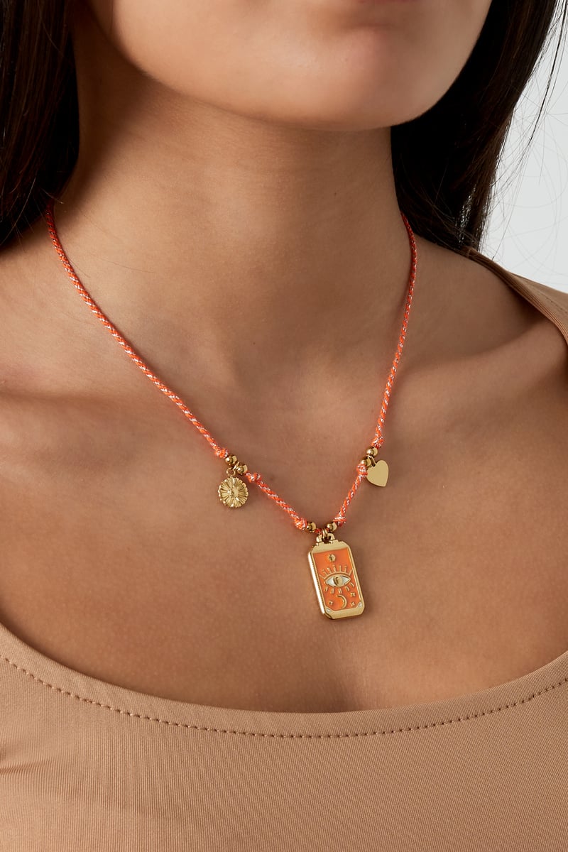 Eclipse Charm Necklace - Orange Gold