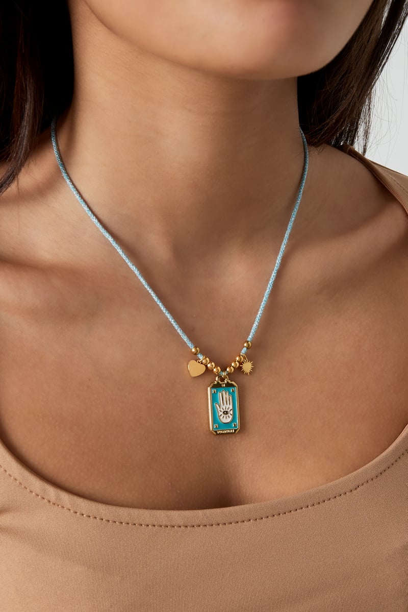 Eclipse Charm Necklace - Blue Gold kleur