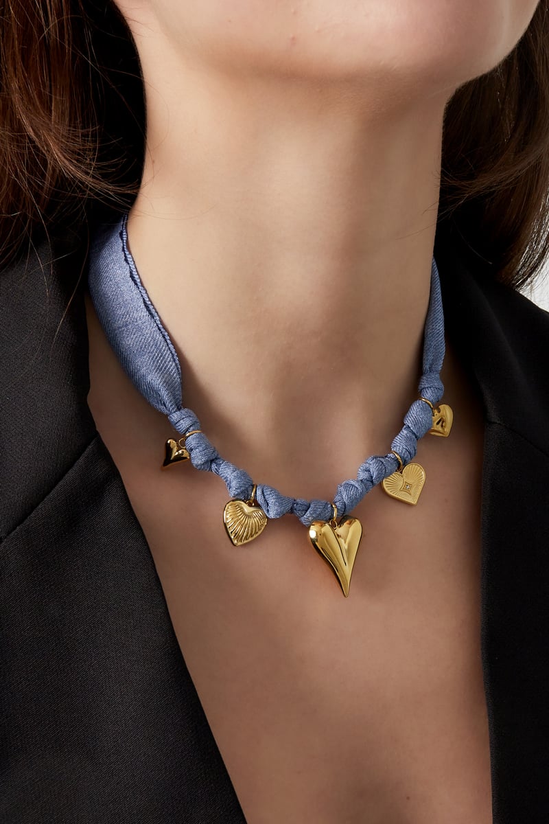 Ketting color bliss heart - Fuchsia