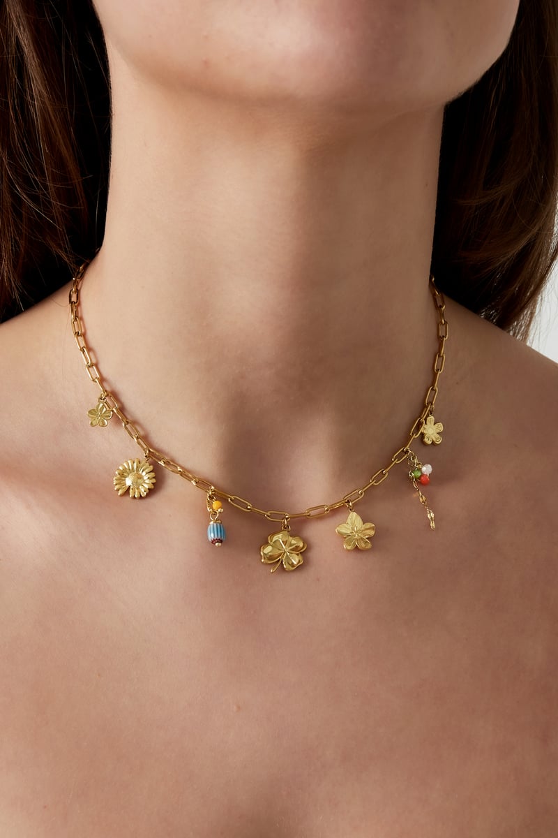 Bloemige ketting - Gold kleur
