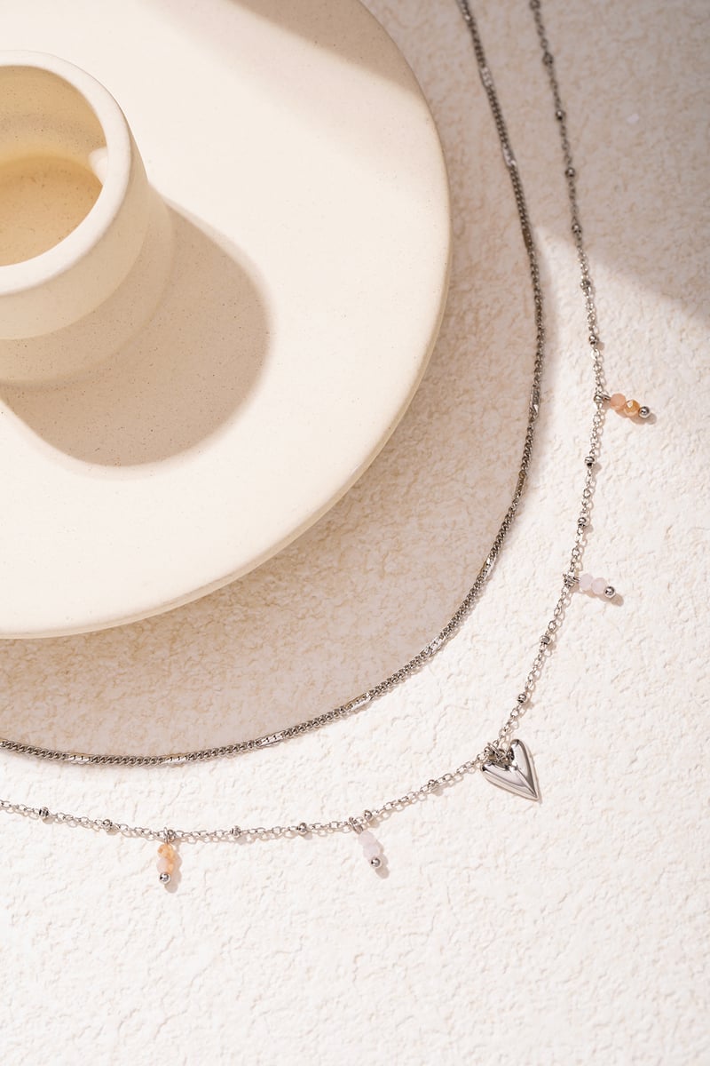 Dubbele liefdesketting - zilverkleur