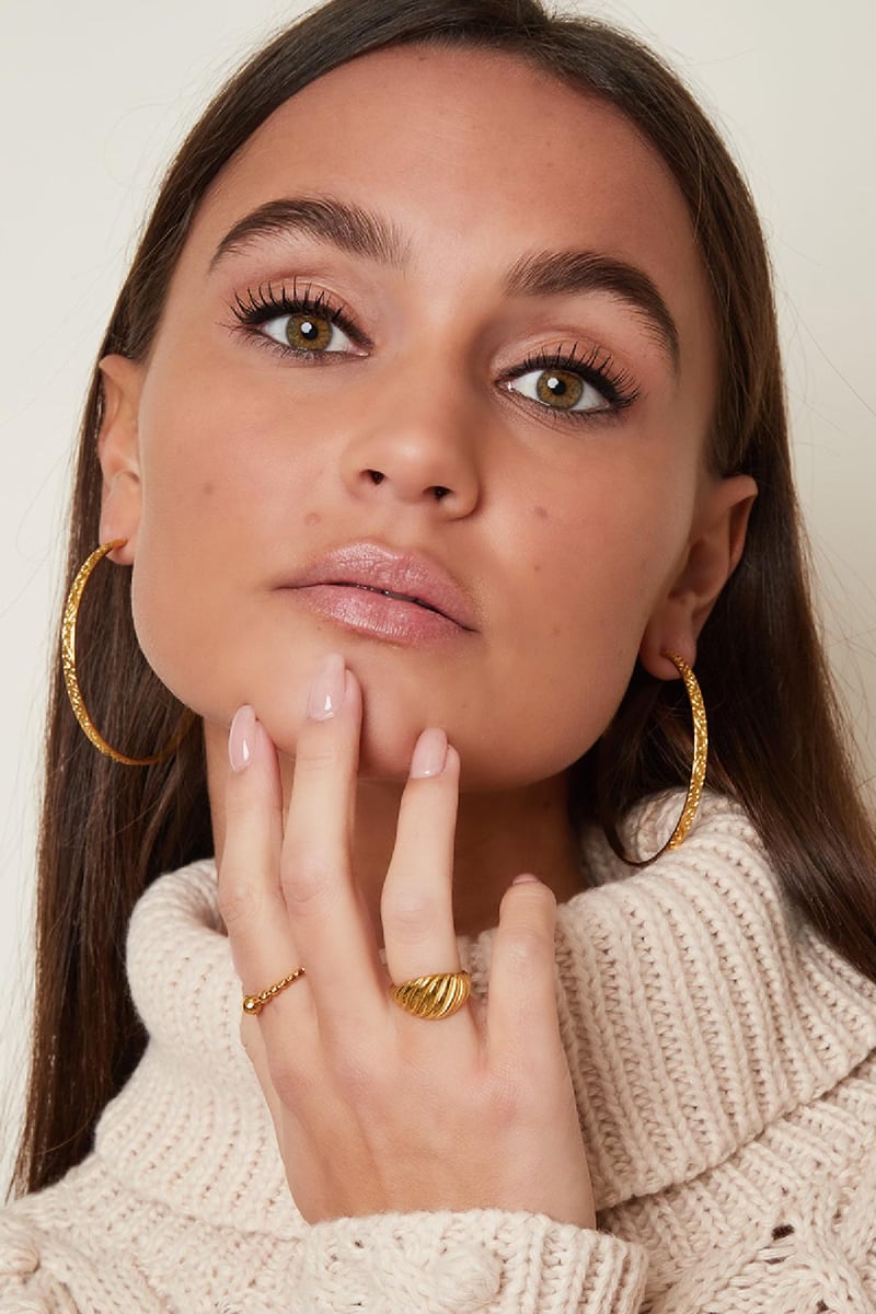 Baquette ring Goud kleur Stainless Steel 16