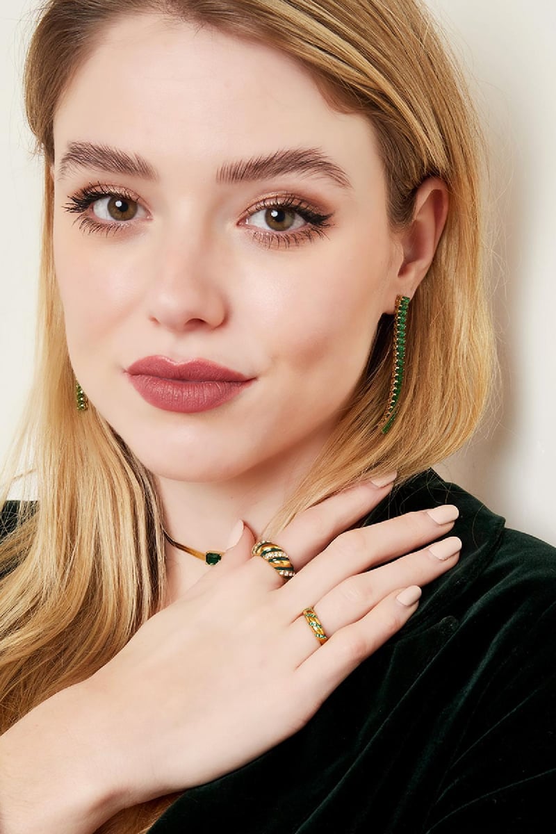 Ring zirkoon swirl Zilver Stainless Steel 16