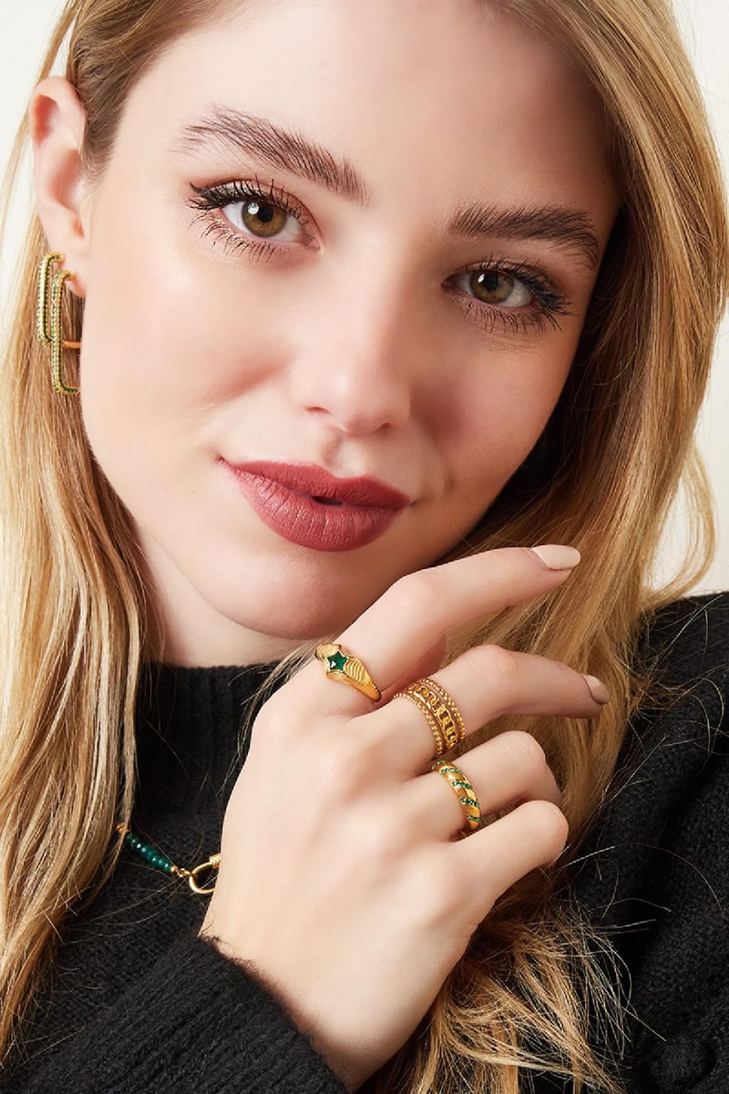 Ring zirkoon swirl Zilver Stainless Steel 16