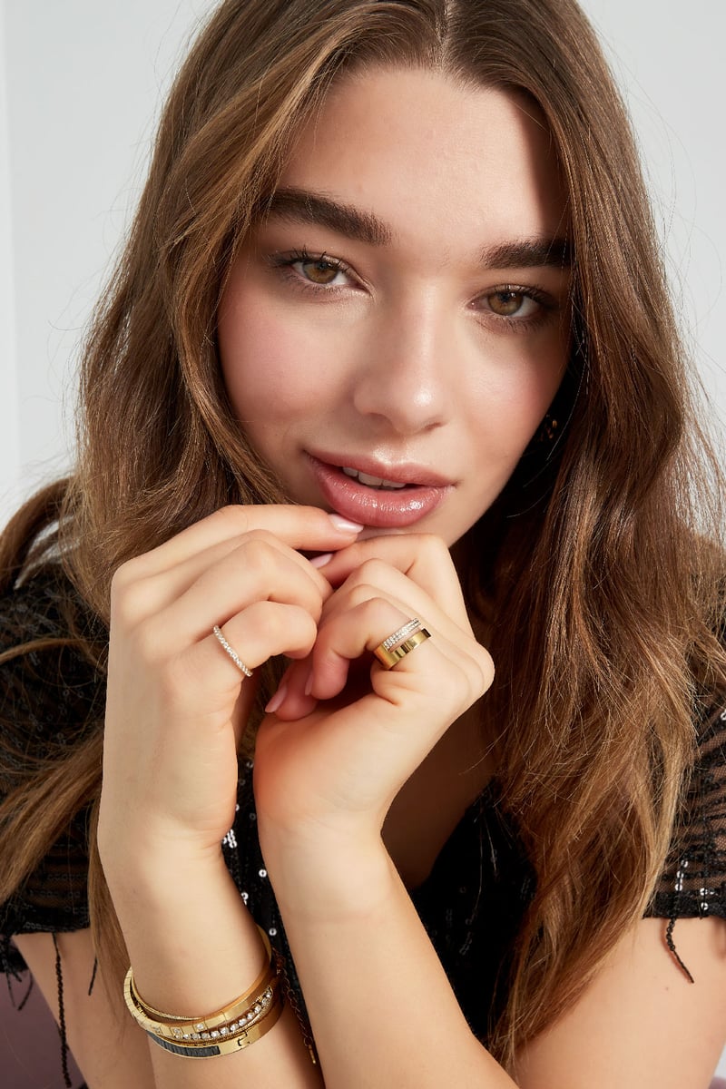 ring dubbel met steentjes