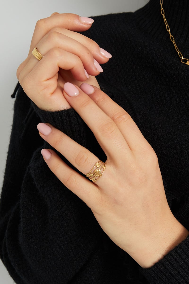 ring vierlaags bedeltjes