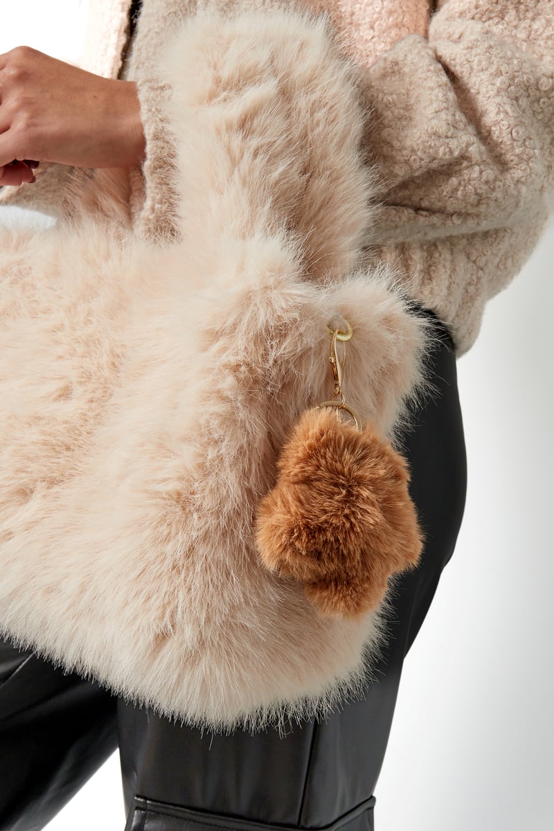 Bloem sleutelhanger - Zwart