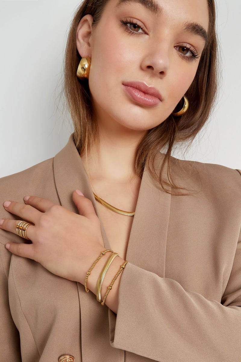 Armband Beady Goud kleur Stainless Steel